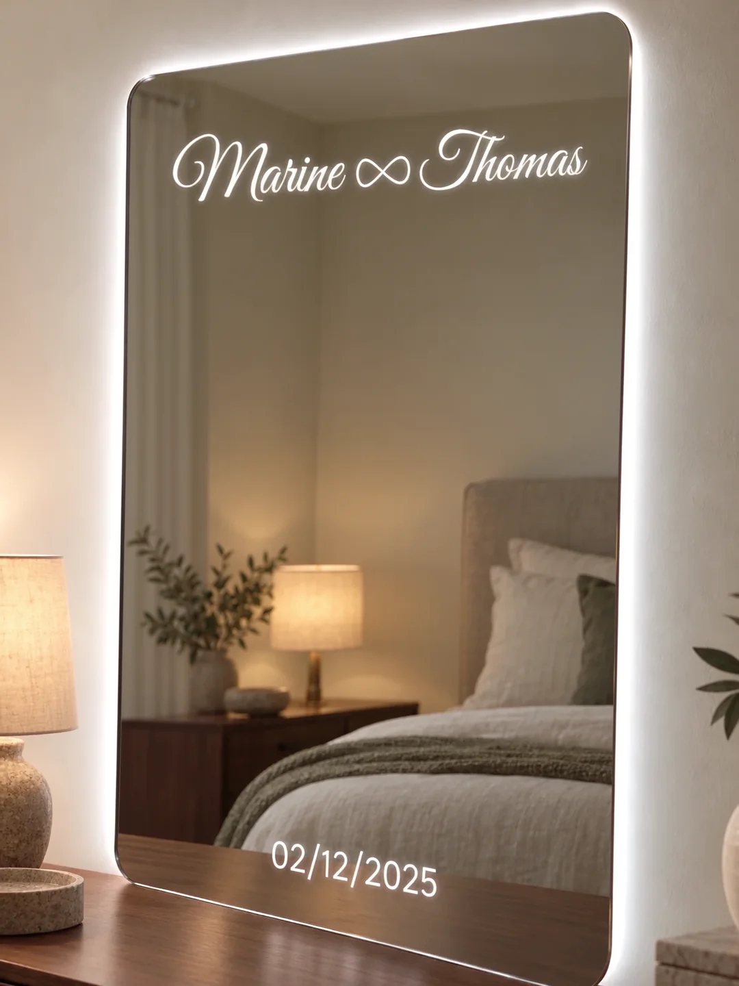 Miroir Deux noms personnalisé